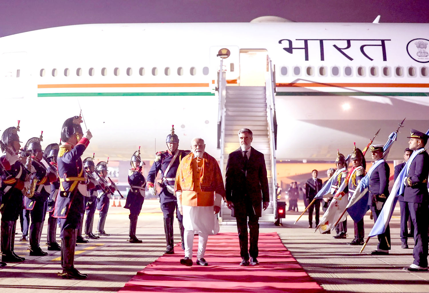 Prime Minister Modi arrives in Argentina on two-day visit.